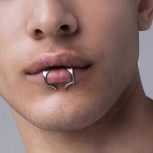 Silver Lip Cuff Clip Non Piercing Fake Lip Ring Gothic Punk Jewelry No Piercing